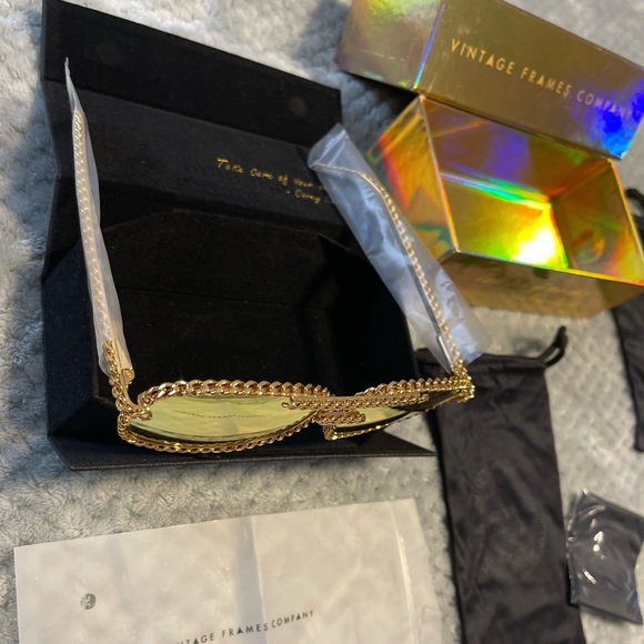 Vintage Frames Company “Full Cuban Snatch 24KT Gold” Sunglasses *EXCLUSIVE* - Picture 3 of 16